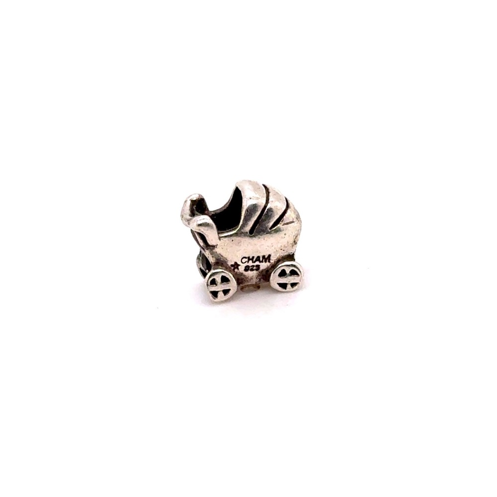 Chamilia Sterling Silver Baby Carriage Pram Charm Bead 925 Silver